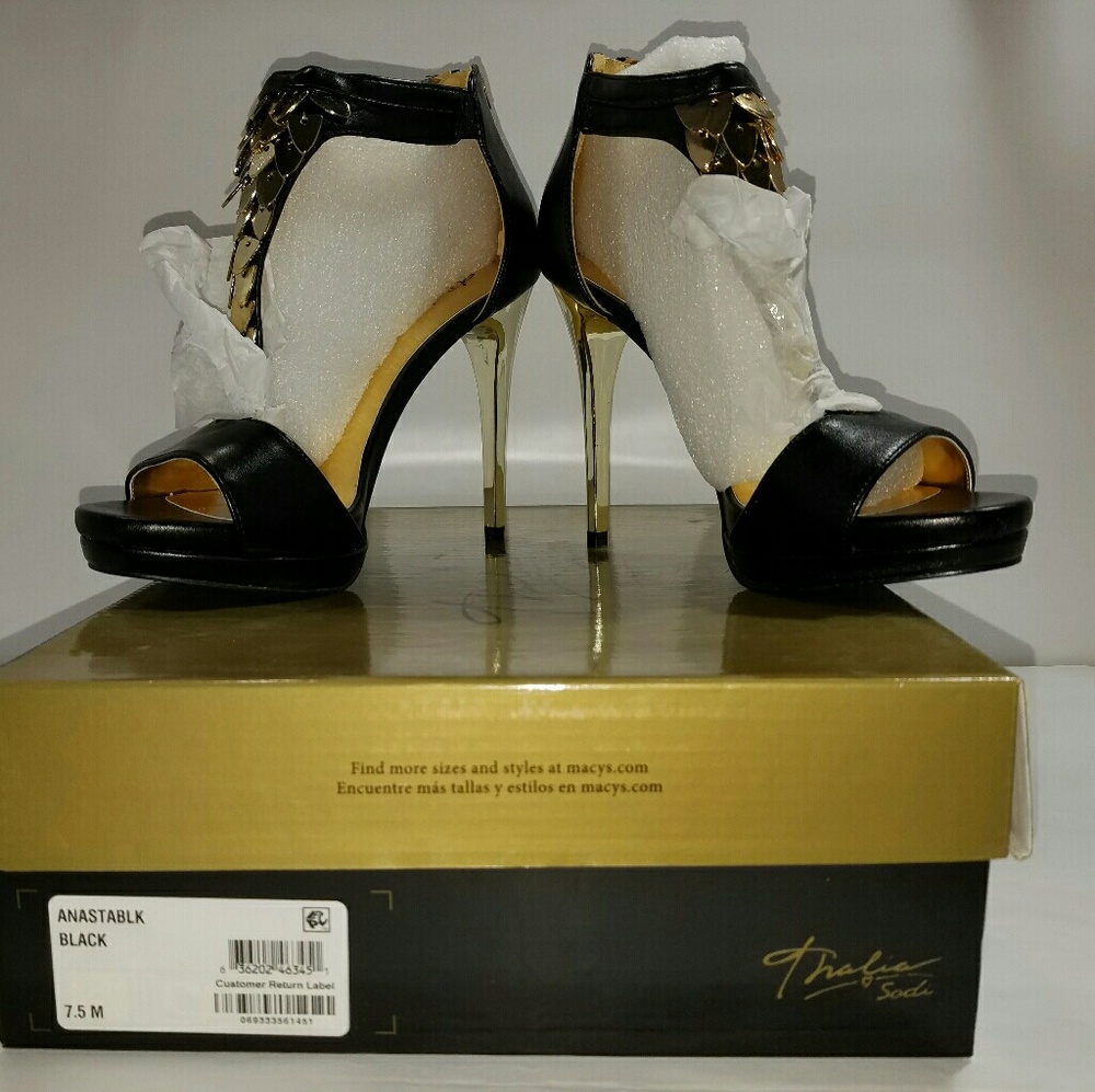 Thalia Sodi Anastasia Women US 7 Black Platform Sa